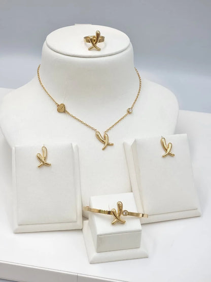 Golden Pearl Emblem Jewelry Set