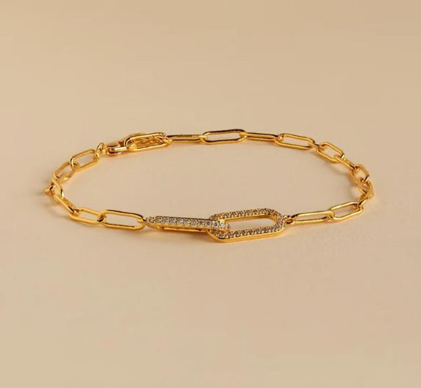 Copper Inlaid Zircon Infinite Symbol Bracelet For Women